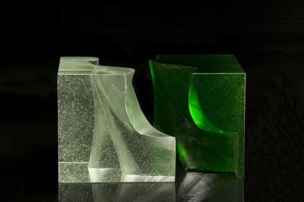 Picture of Green Cut Cube - Spring by JB Wood